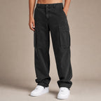 Cargo Pants Relaxed Fit Cotton Blend in Black – Tarlano Premium Menswear