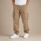 Cargo Pants Relaxed Fit Cotton Blend in Khaki – Tarlano Premium Menswear