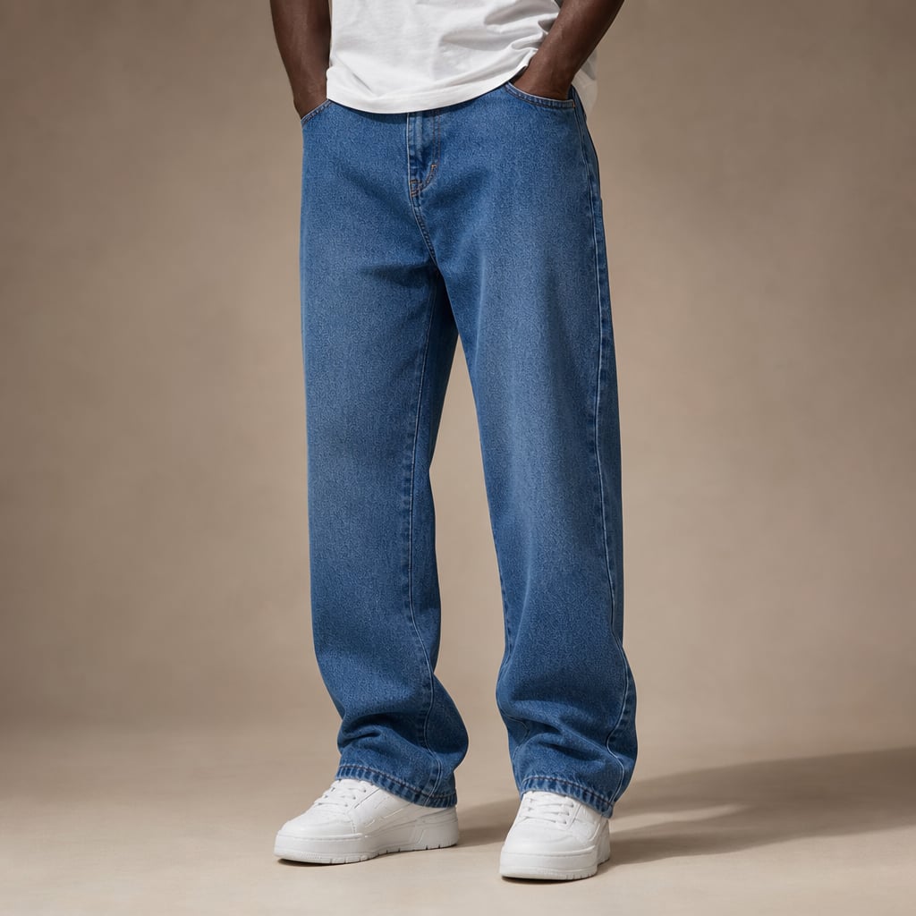 Cargo Jeans Straight Leg Regular Fit Blue – Product Photo