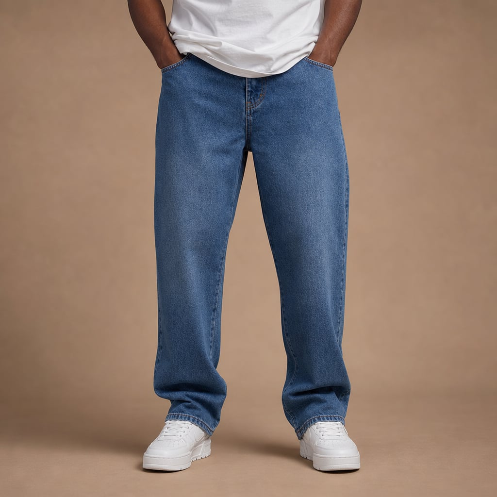 Cargo Jeans Straight Leg Regular Fit in Blue – Tarlano Premium Menswear
