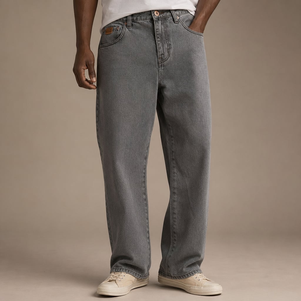 Cargo Jeans Straight Leg Regular Fit Gray – Product Photo