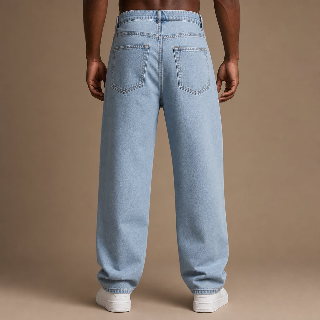Cargo Jeans Straight Leg Regular Fit Light Blue – Full Look