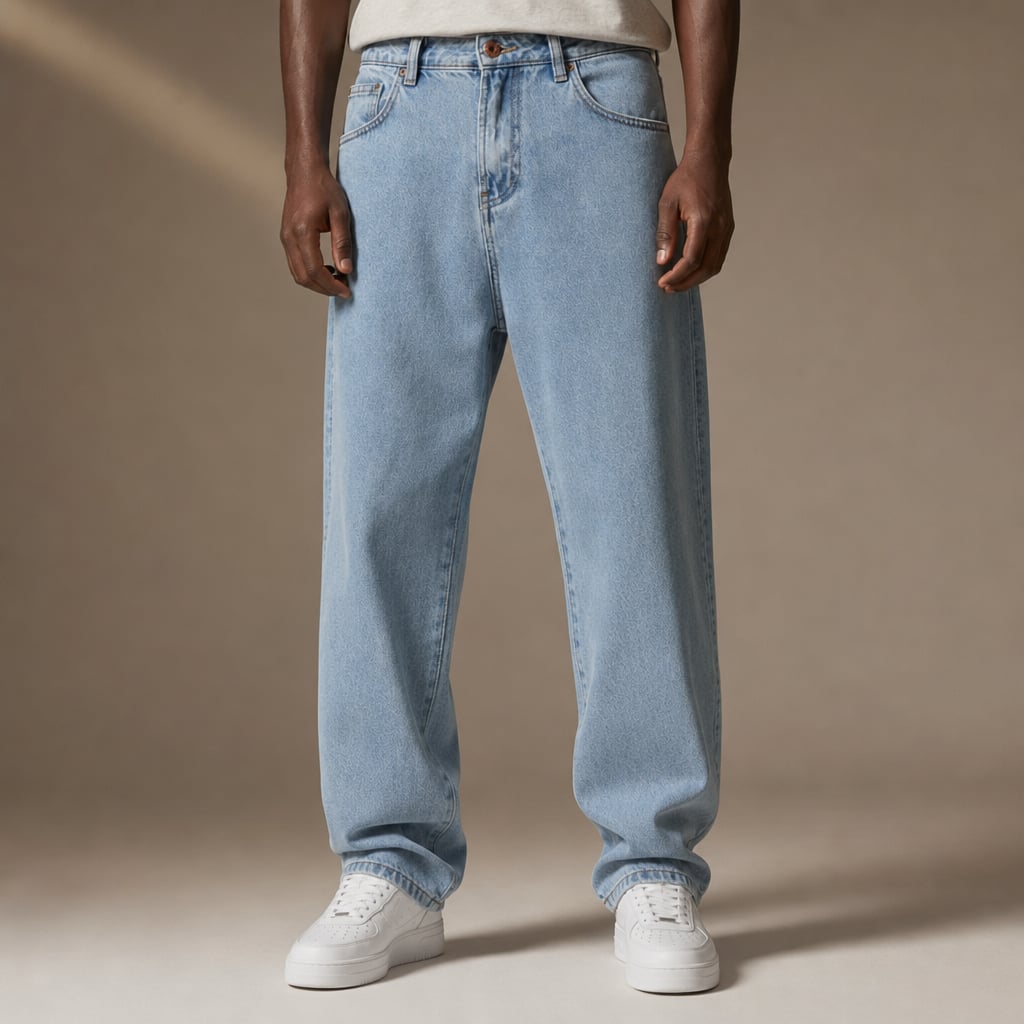 Cargo Jeans Straight Leg Regular Fit in Light Blue – Tarlano Premium Menswear