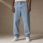 Cargo Jeans Straight Leg Regular Fit in Light Blue – Tarlano Premium Menswear