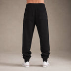 Jogging Pants Slim Tapered Cuff Drawstring Black – Full Look