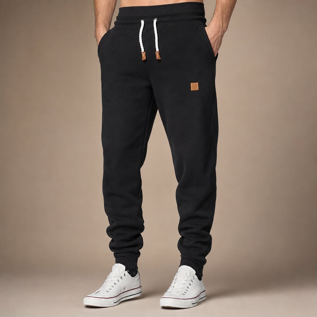 Jogging Pants Slim Tapered Cuff Drawstring in Black – Tarlano Premium Menswear