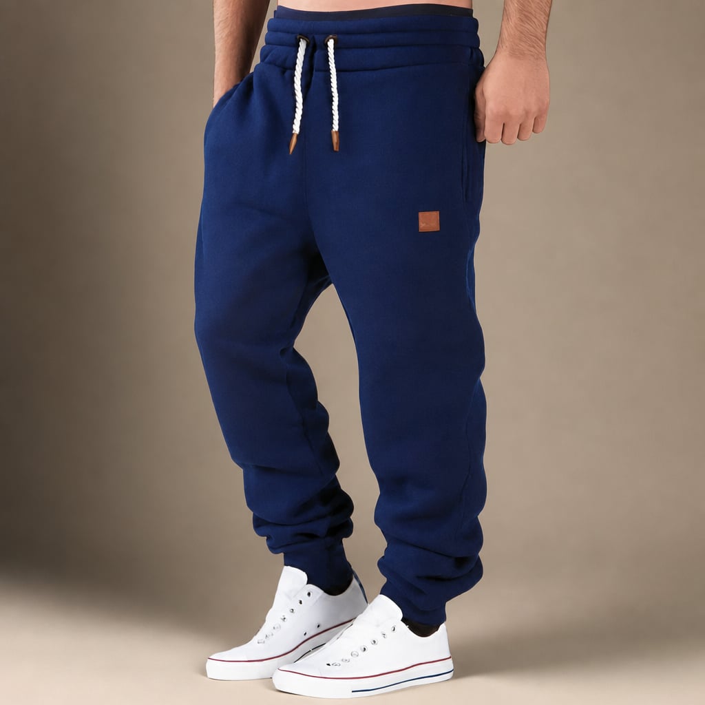 Jogging Pants Slim Tapered Cuff Drawstring in Dark Blue – Tarlano Premium Menswear