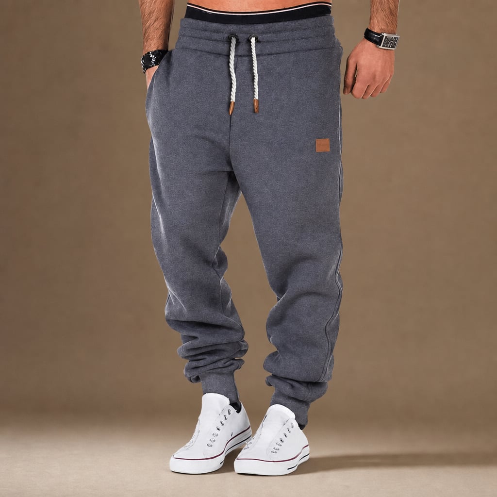 Jogging Pants Slim Tapered Cuff Drawstring in Dark Gray – Tarlano Premium Menswear