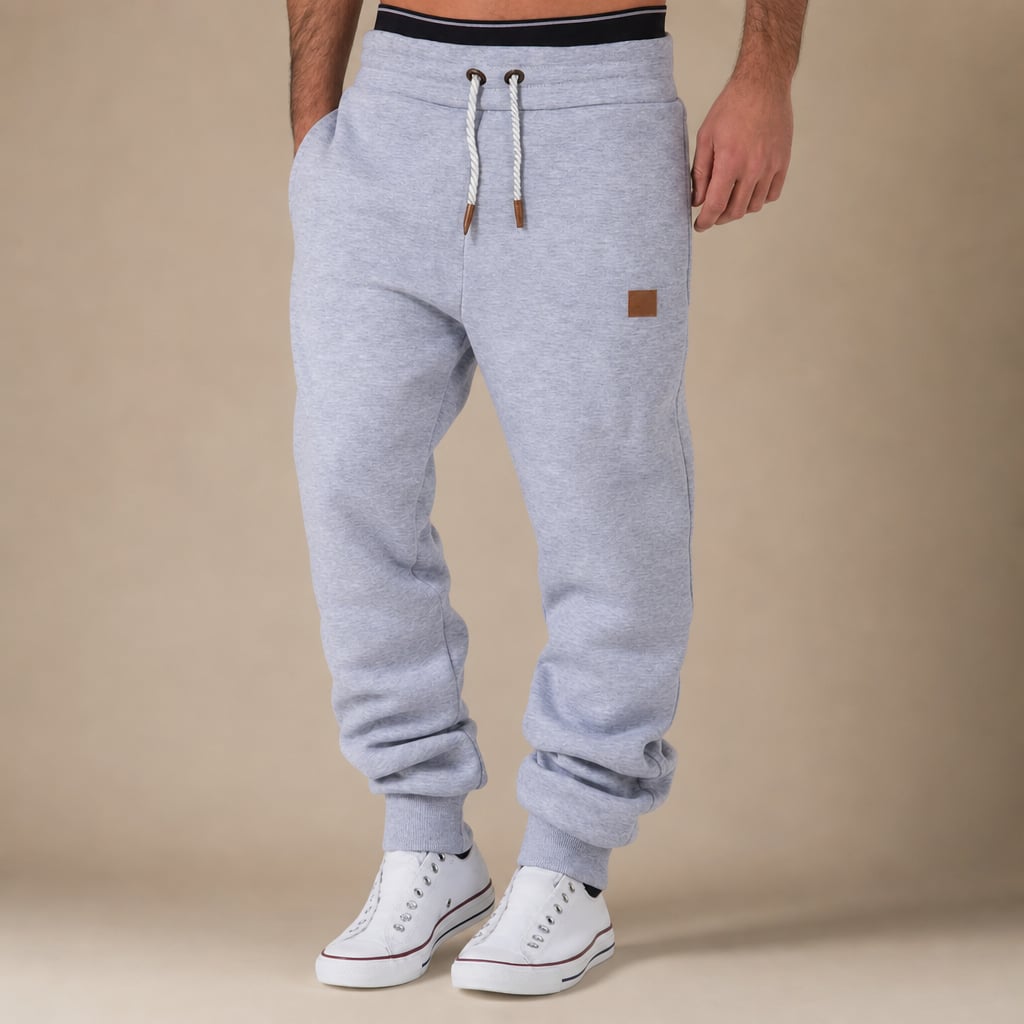 Jogging Pants Slim Tapered Cuff Drawstring in Light Gray – Tarlano Premium Menswear
