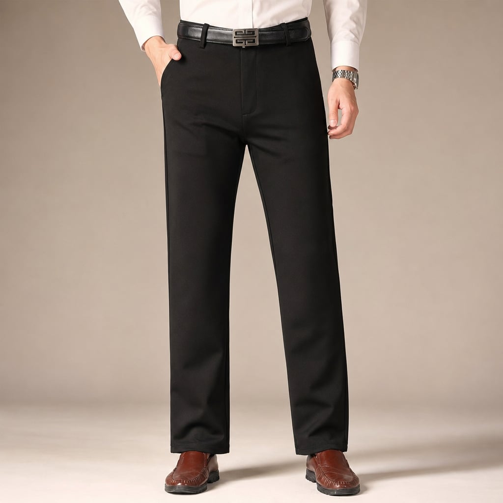 Wide Leg Trousers High Waist Relaxed Fit Black – Product Photo