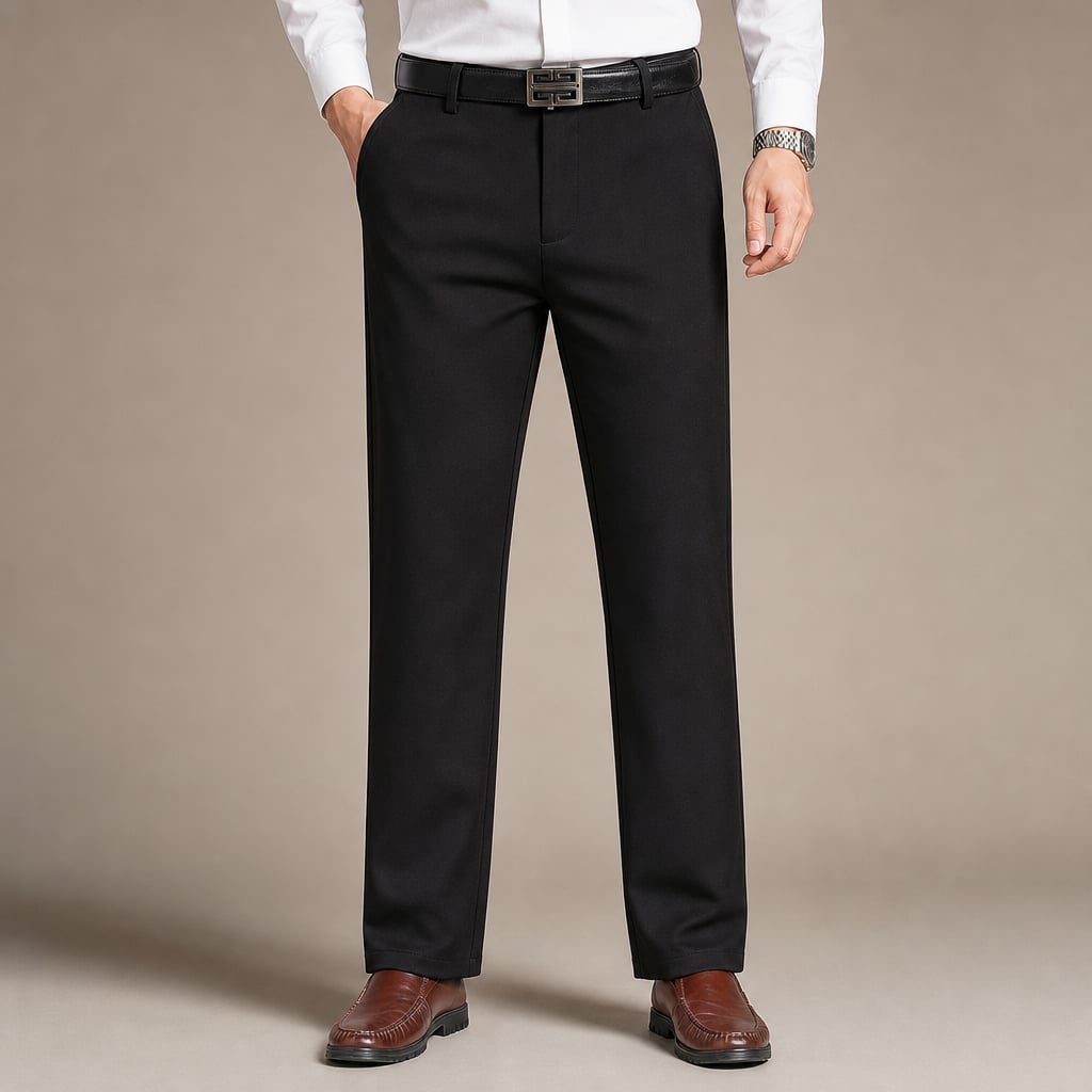 Wide Leg Trousers High Waist Relaxed Fit in Black – Tarlano Premium Menswear