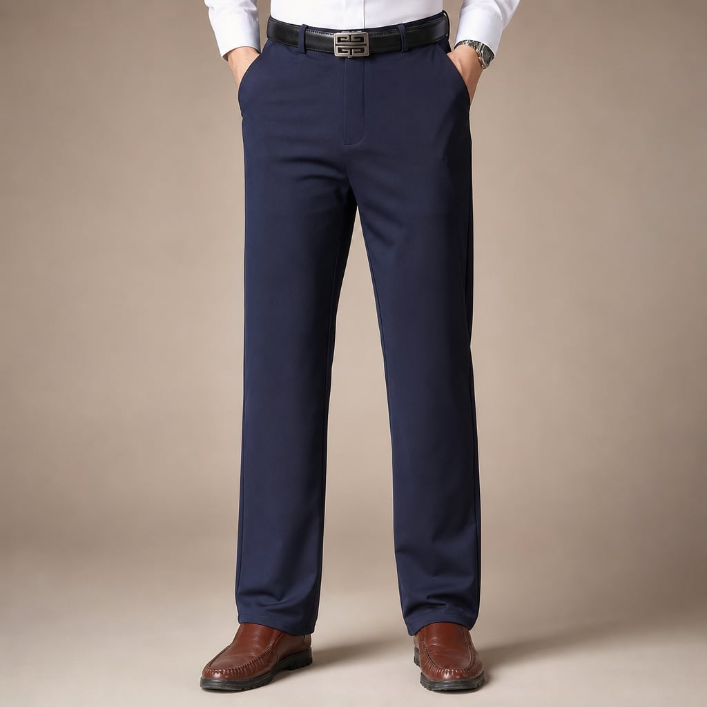 Wide Leg Trousers High Waist Relaxed Fit Blue – Product Photo