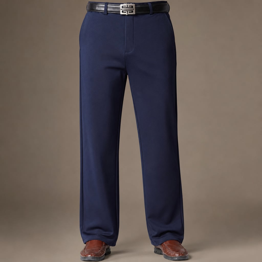Wide Leg Trousers High Waist Relaxed Fit in Blue – Tarlano Premium Menswear