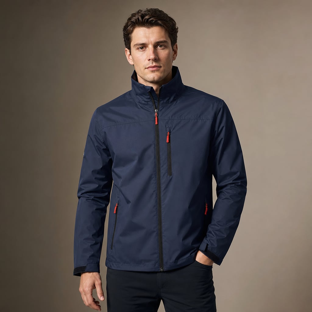 Sports Jacket Softshell Hooded Water-Resistant in Blu navy – Tarlano Premium Menswear