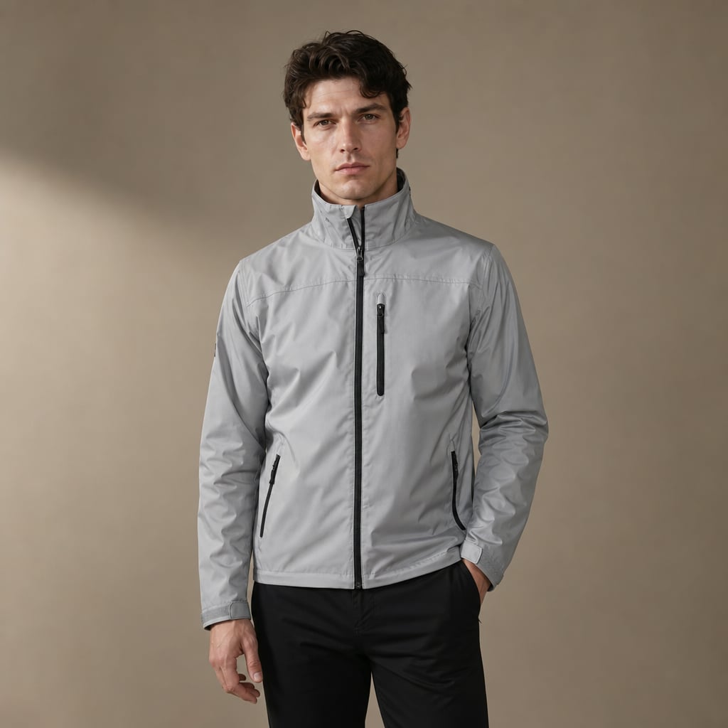 Sports Jacket Softshell Hooded Water-Resistant in Grigio – Tarlano Premium Menswear