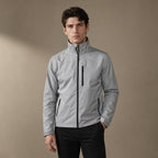 Sports Jacket Softshell Hooded Water-Resistant in Grigio – Tarlano Premium Menswear