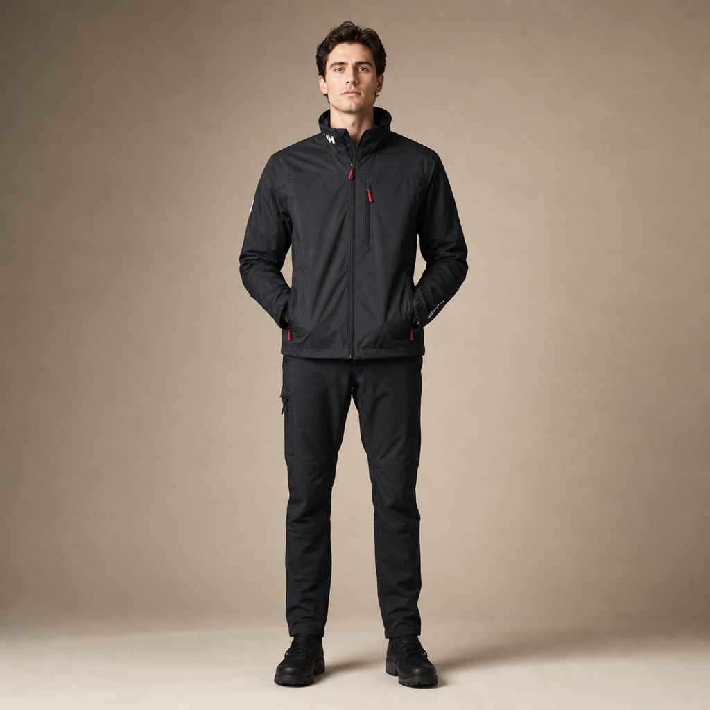 Sports Jacket Softshell Hooded Water-Resistant Nero – Full Look