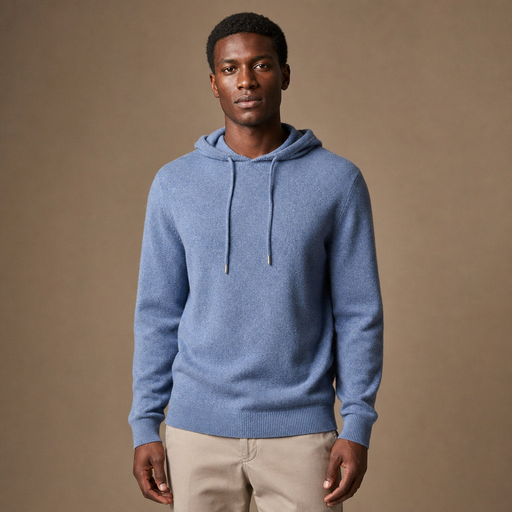 Ashcroft Merino Hoodie in Blue – Tarlano Premium Menswear