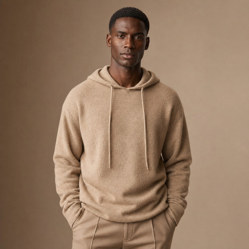 Ashcroft Merino Hoodie Camel – Product Photo