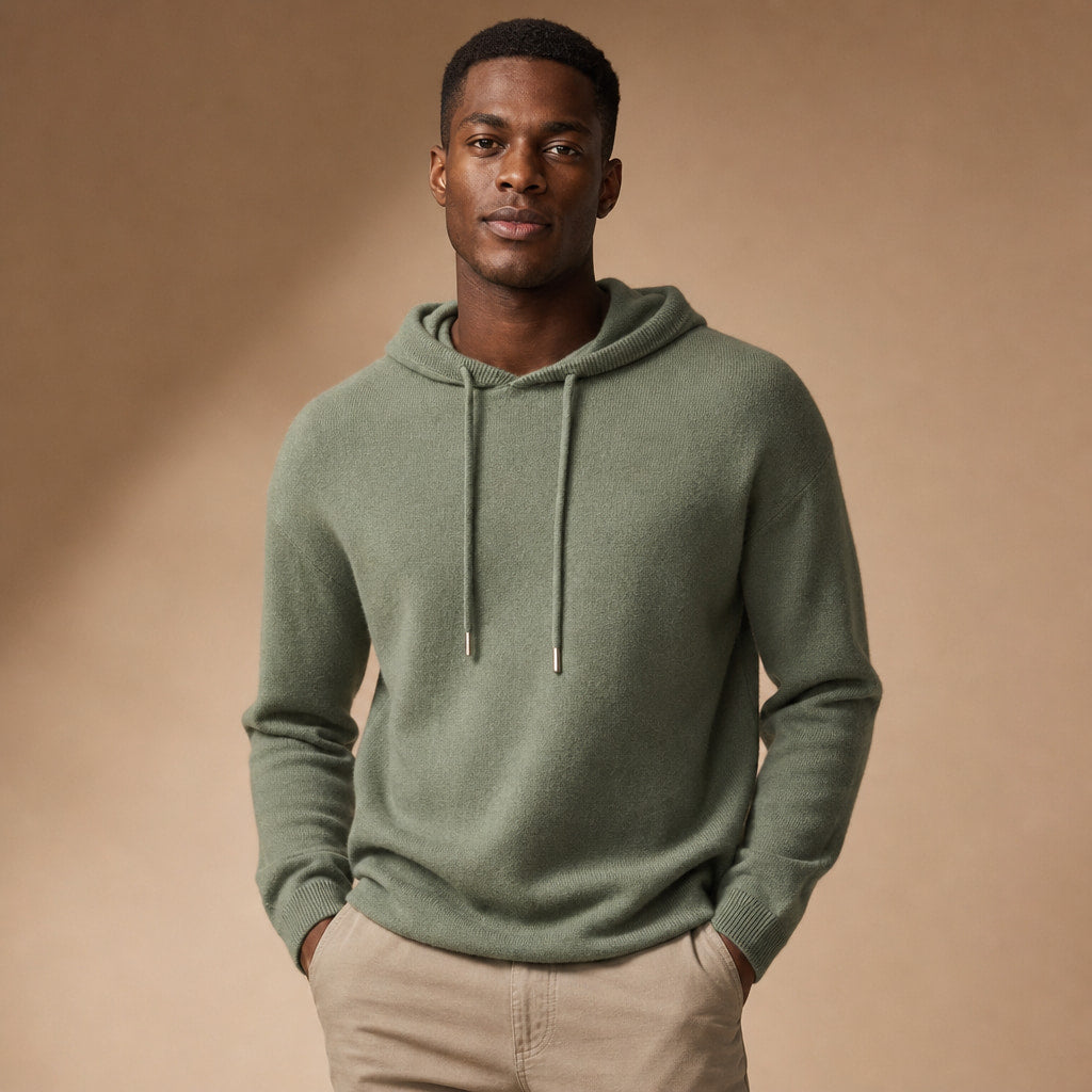 Ashcroft Merino Hoodie Forest Green – Product Photo