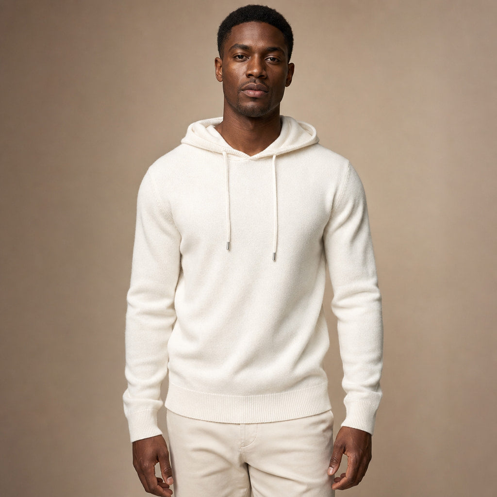 Ashcroft Merino Hoodie in White – Tarlano Premium Menswear