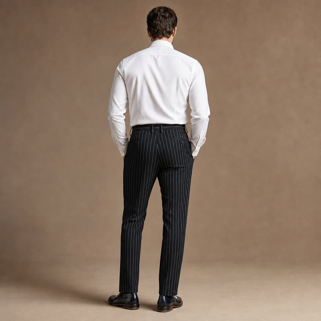 Dress Pants Pinstripe Slim Fit Black – Full Look