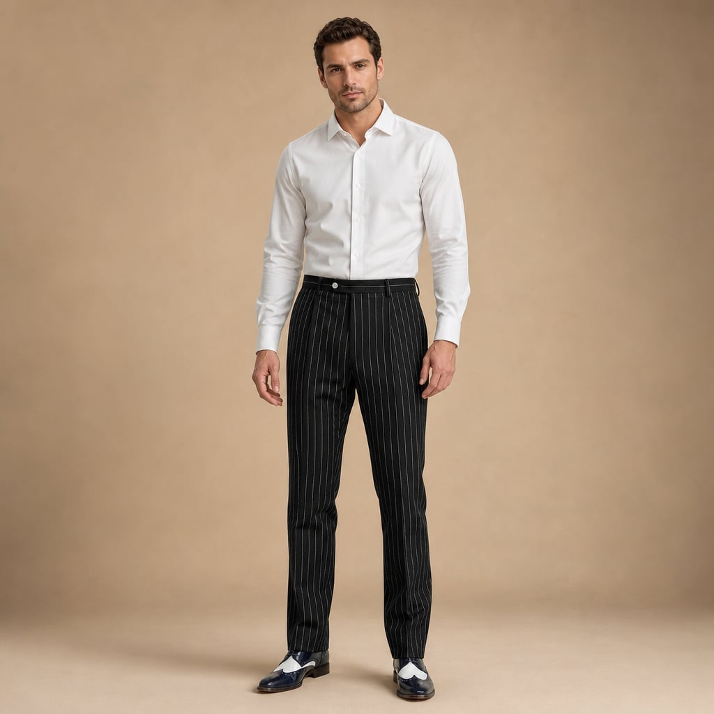 Dress Pants Pinstripe Slim Fit in Black – Tarlano Premium Menswear