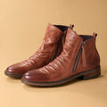 Chukka Boots PU Leather Side Zipper Brown – Product Photo