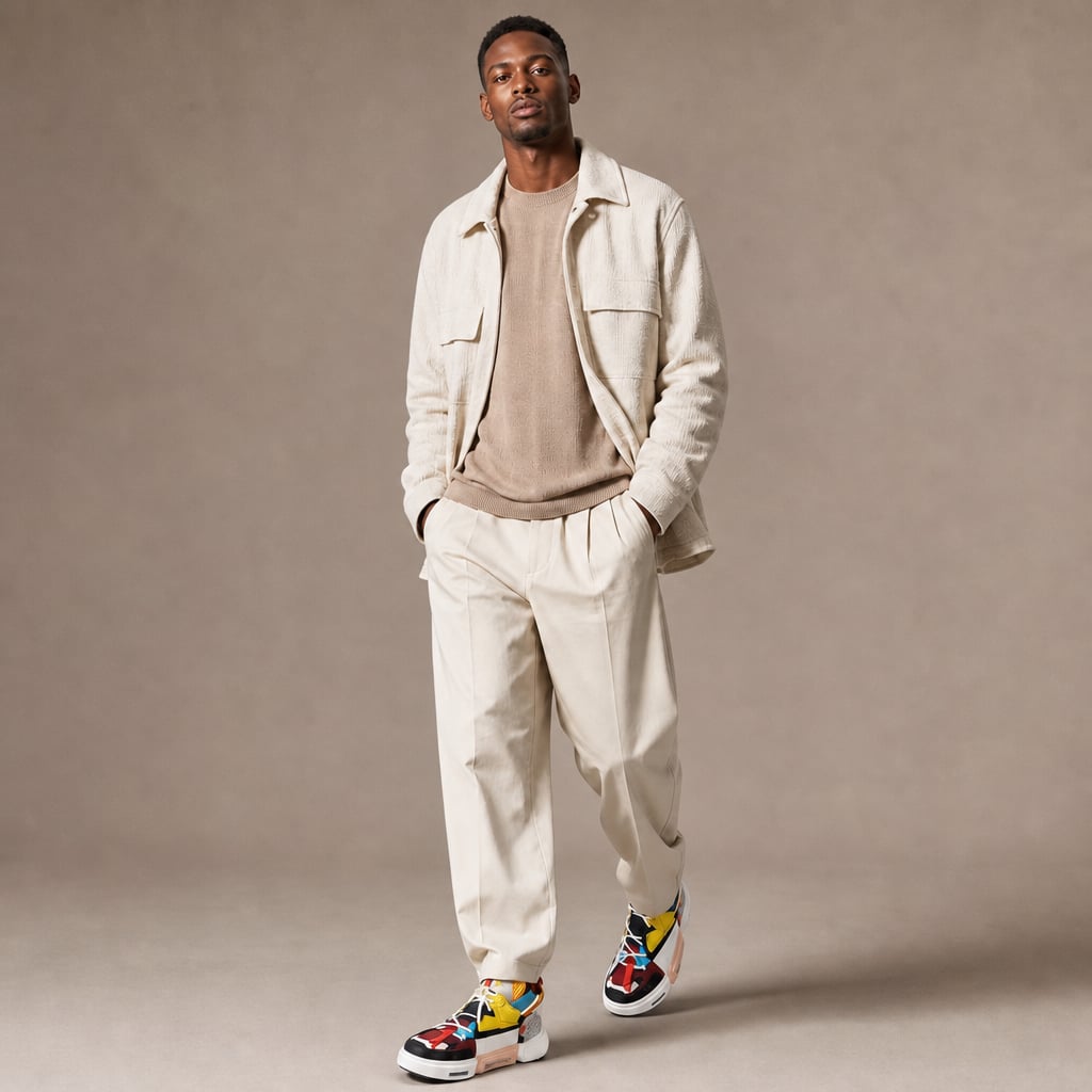 Asymmetrical Sneaker Layered Support Shock-Absorbing Sole Red Yellow – Full Look