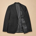 Blazer Half Lined Neapolitan Cut Black – Flat Lay Product Photo