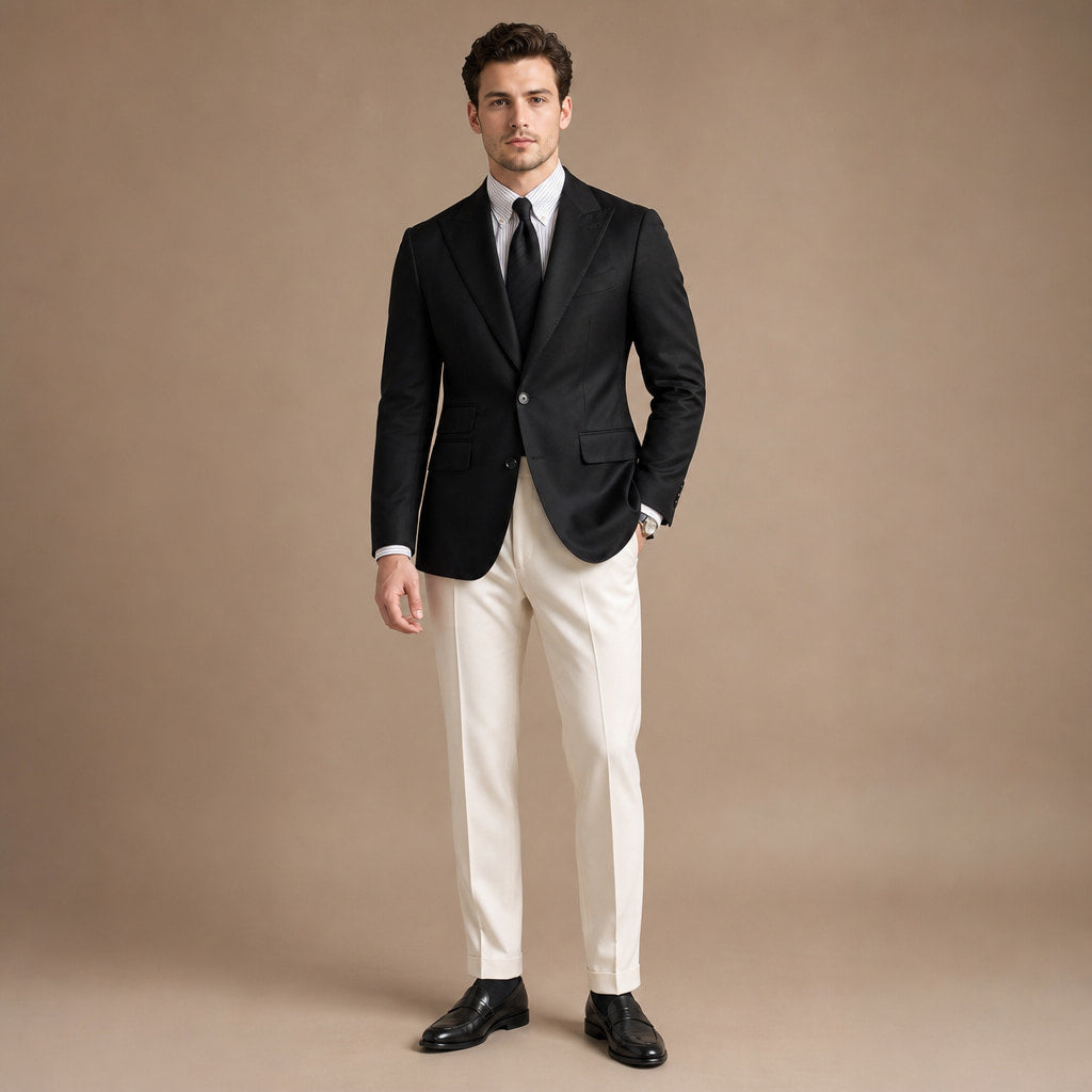 Blazer Half Lined Neapolitan Cut Black – Full Look