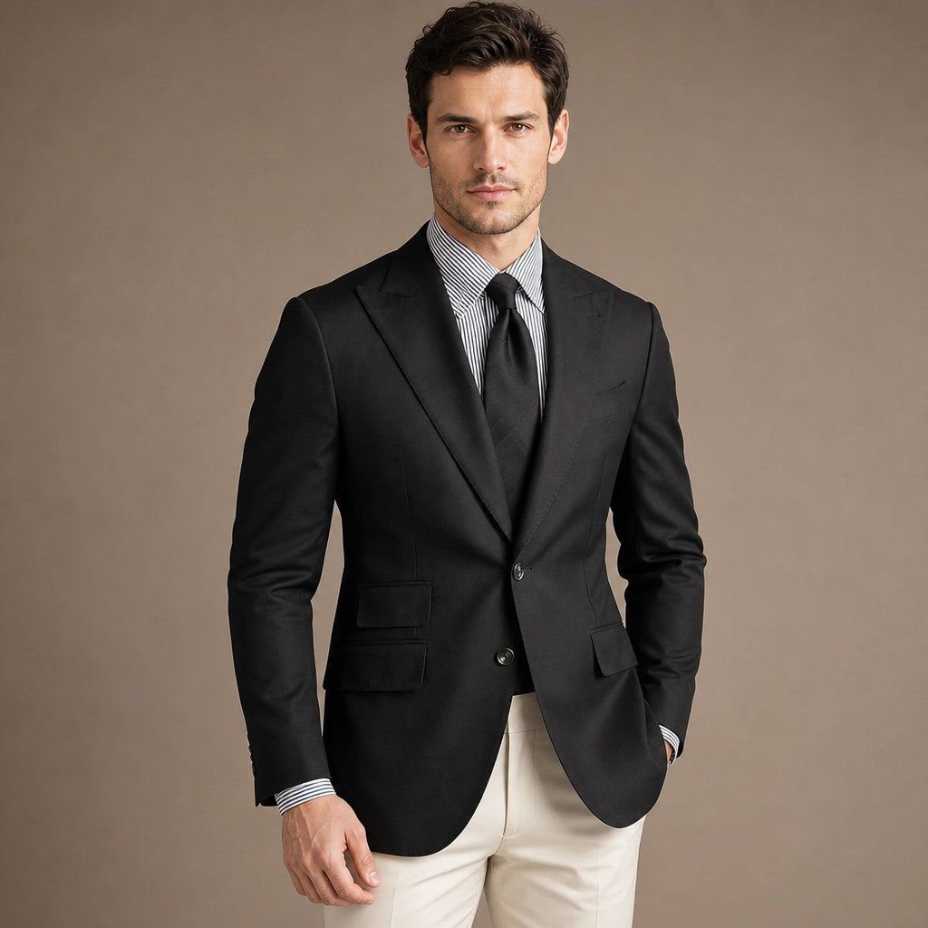 Blazer Half Lined Neapolitan Cut Black – Product Photo