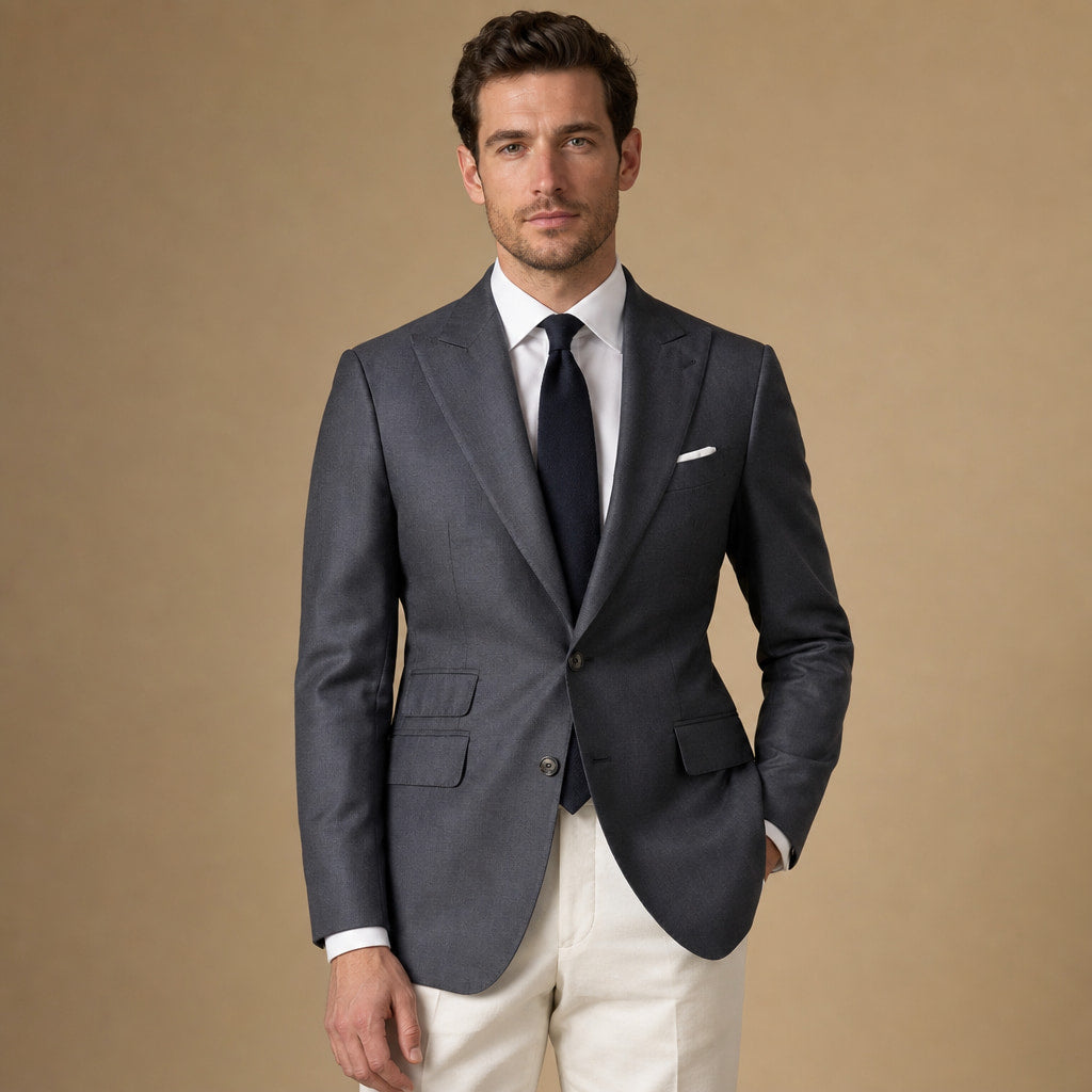 Blazer Half Lined Neapolitan Cut in Charcoal – Tarlano Premium Menswear