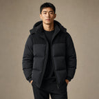 Long Puffer Coats Hooded Winter Jacket Black – Product Photo