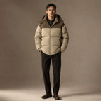 Long Puffer Coats Hooded Winter Jacket Khaki – Full Look