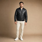 Quilted Leather Jacket Black in Black – Tarlano Premium Menswear