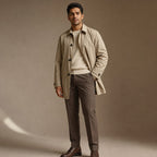 Coats Water-Resistant Quilted Lining Windproof Beige – Side Angle View