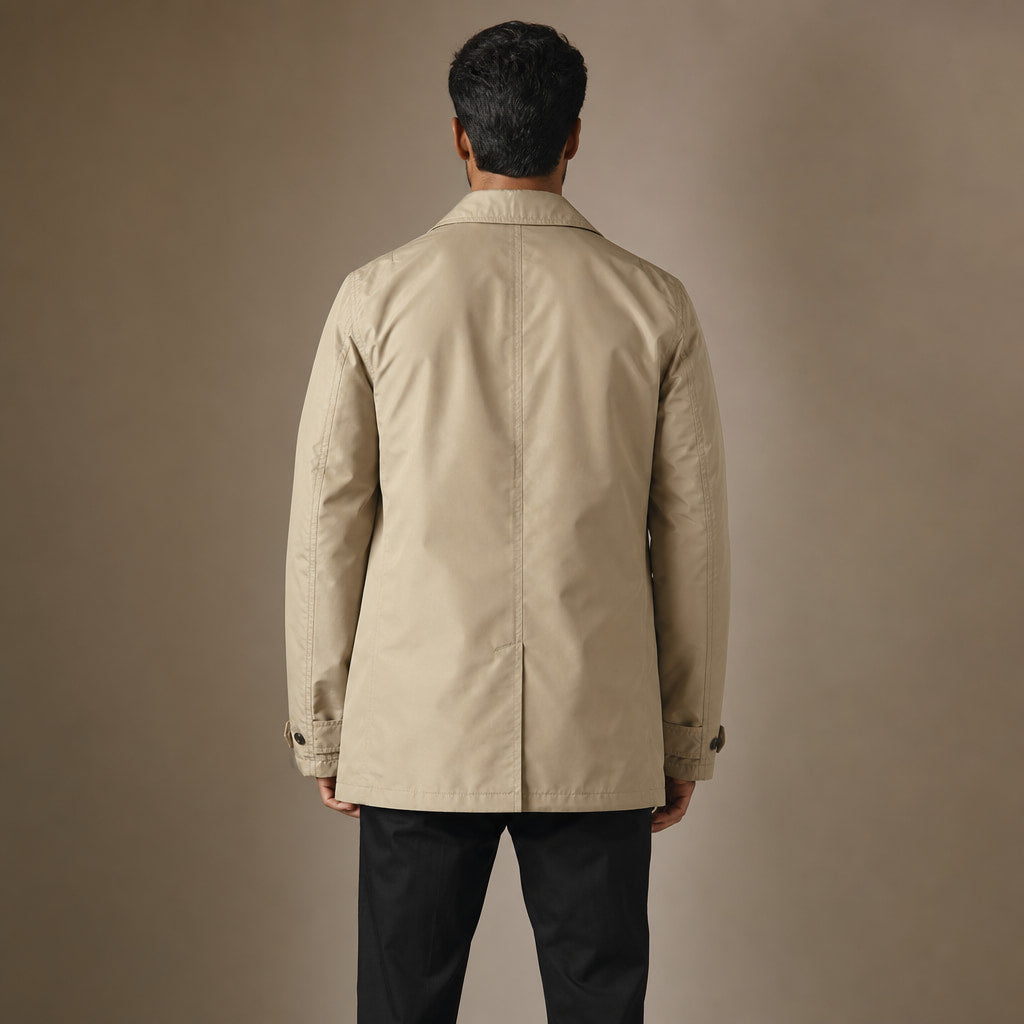 Coats Water-Resistant Quilted Lining Windproof Beige – Full Look