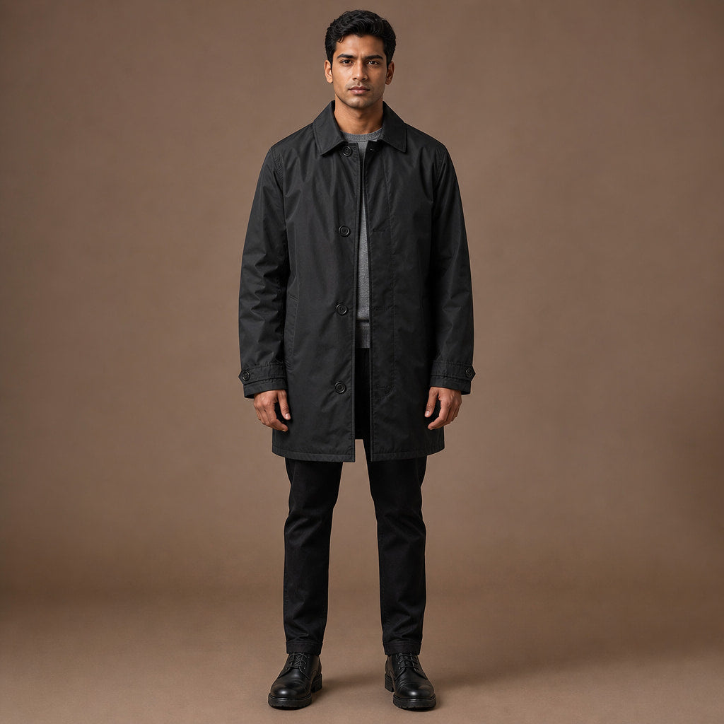Coats Water-Resistant Quilted Lining Windproof in Black – Tarlano Premium Menswear