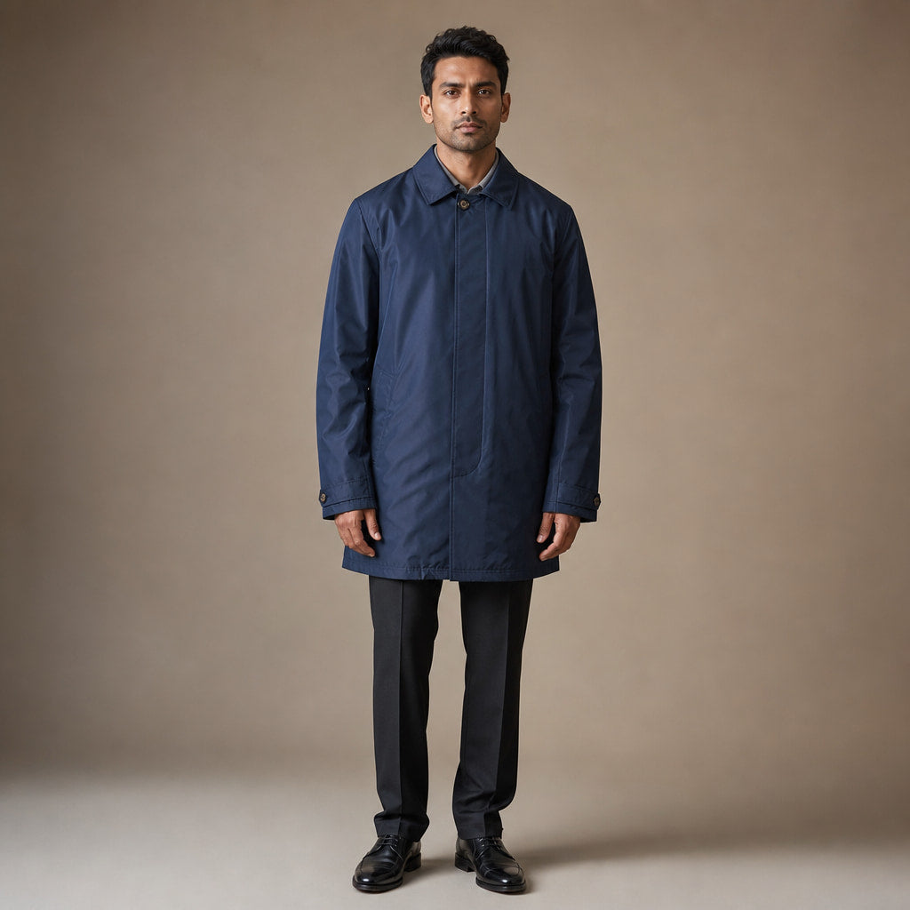 Coats Water-Resistant Quilted Lining Windproof in Navy Blue – Tarlano Premium Menswear