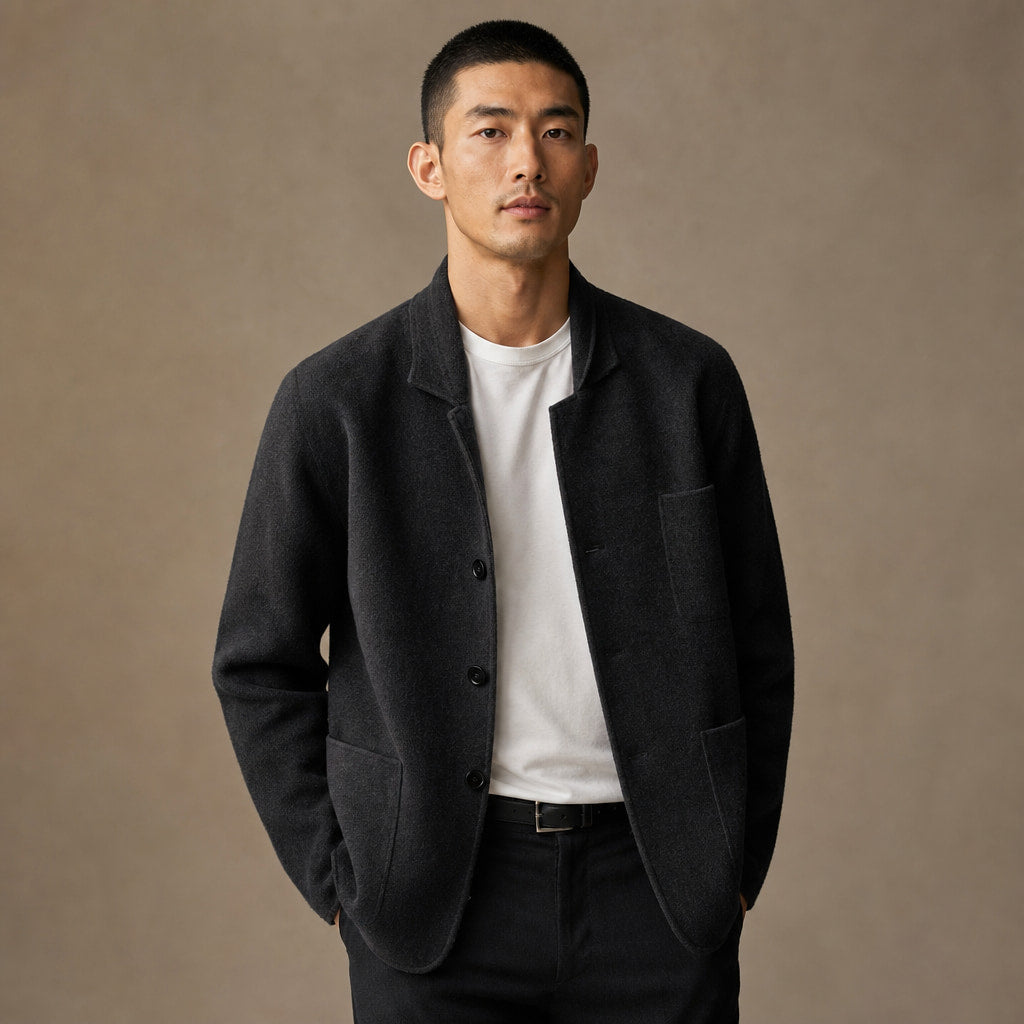 Blazer Relaxed Fit Unstructured Casual Black – Product Photo