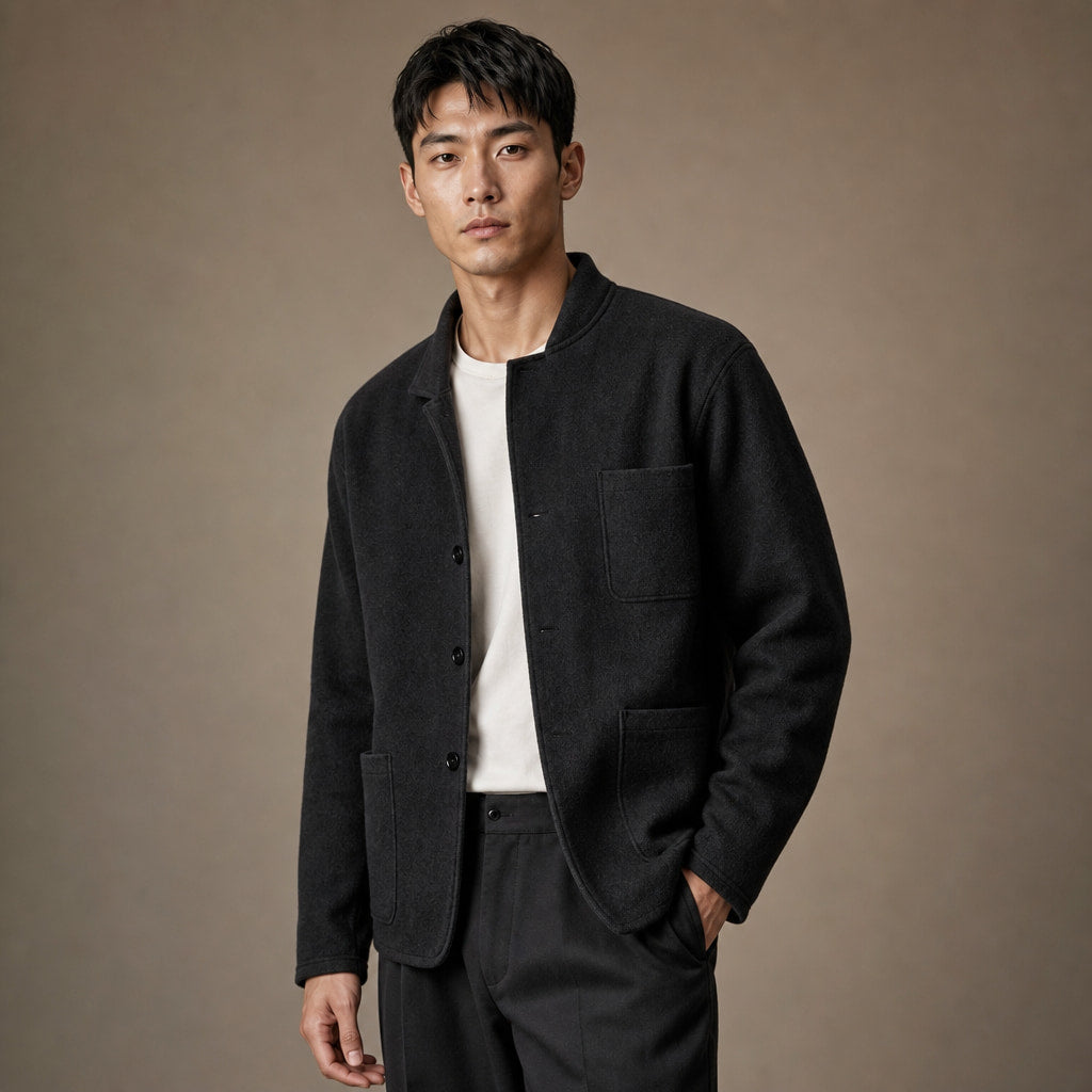 Blazer Relaxed Fit Unstructured Casual in Black – Tarlano Premium Menswear