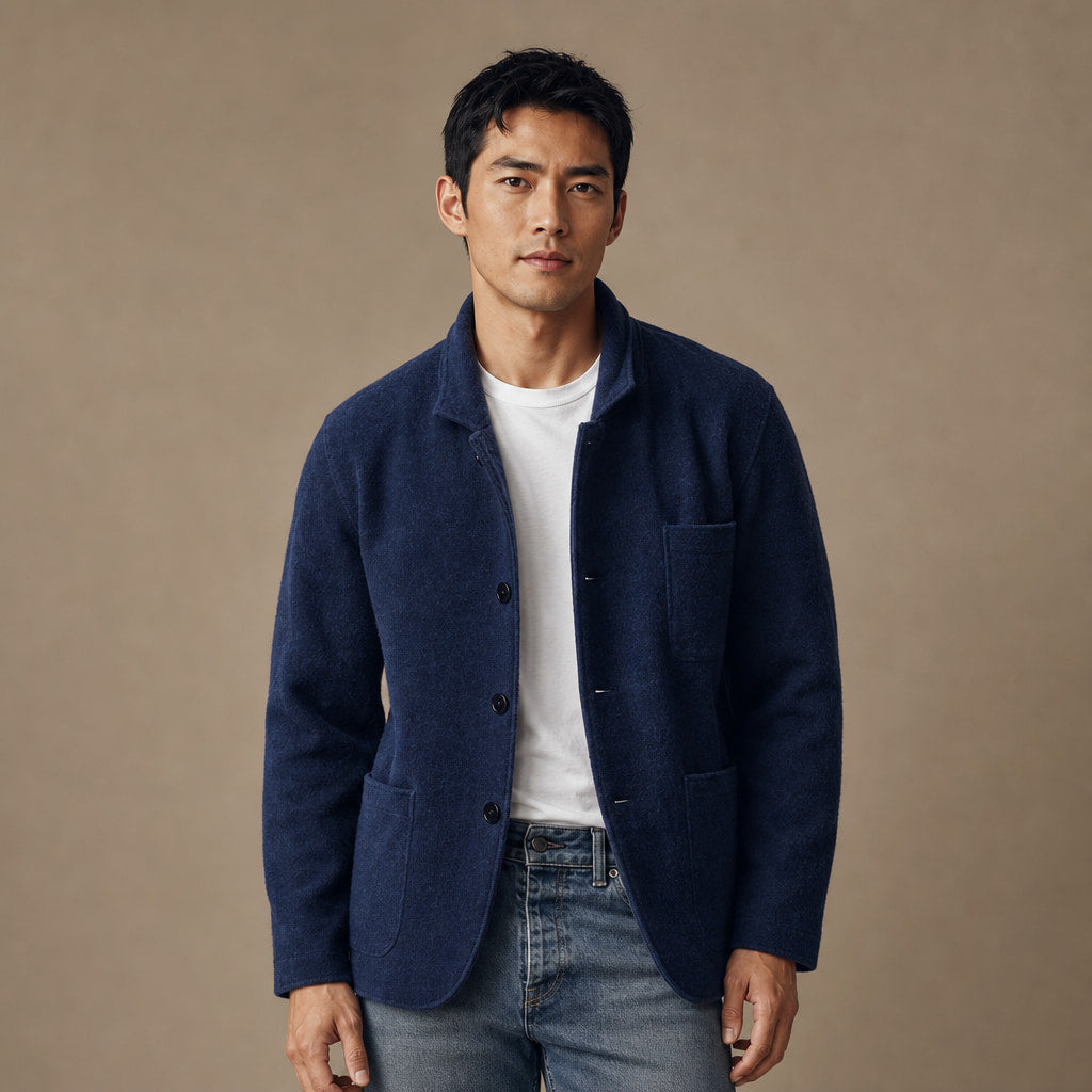 Blazer Relaxed Fit Unstructured Casual Blue – Product Photo