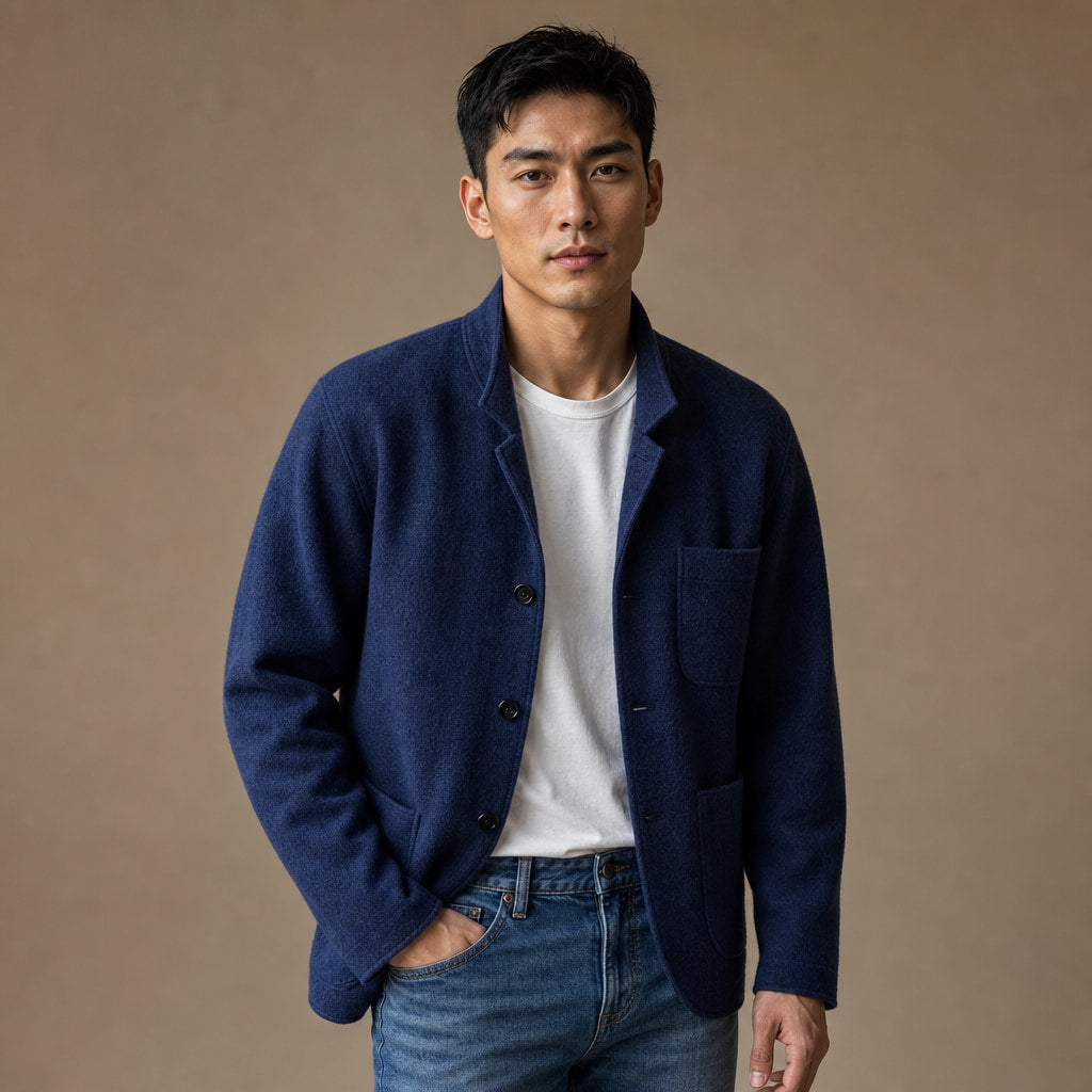 Blazer Relaxed Fit Unstructured Casual in Blue – Tarlano Premium Menswear