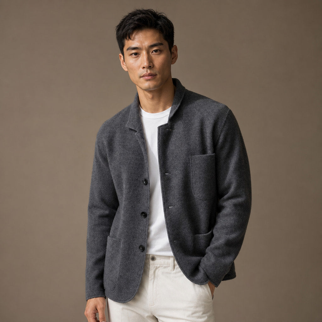 Blazer Relaxed Fit Unstructured Casual in Dark Gray – Tarlano Premium Menswear