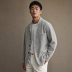 Blazer Relaxed Fit Unstructured Casual Gray – Side Angle View