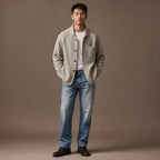 Blazer Relaxed Fit Unstructured Casual Gray – Full Look
