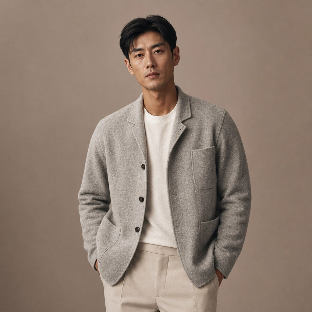 Blazer Relaxed Fit Unstructured Casual Gray – Product Photo