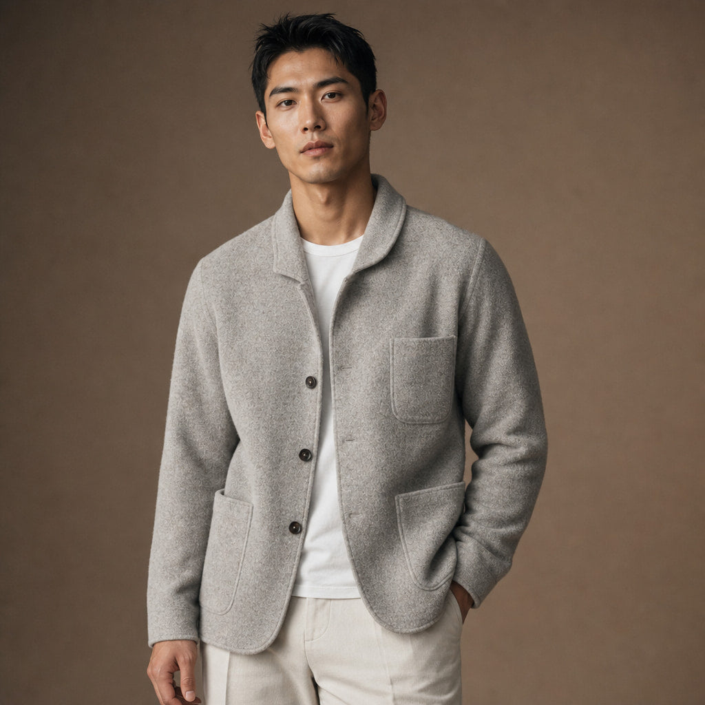 Blazer Relaxed Fit Unstructured Casual in Gray – Tarlano Premium Menswear