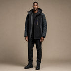 Coats Windbreaker Water-Resistant Removable Hood in Black – Tarlano Premium Menswear